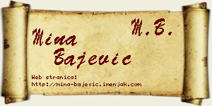 Mina Bajević vizit kartica